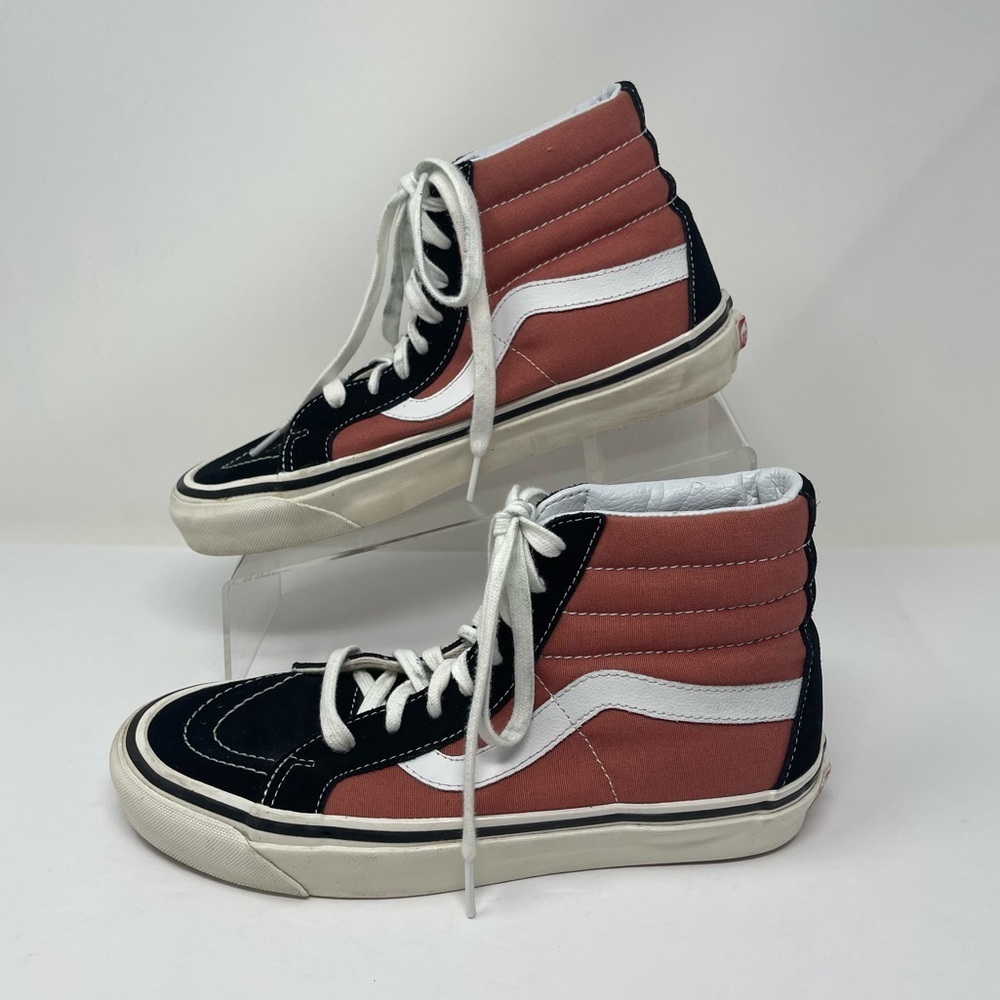 Vans Shoes Womens 8.5 Mens 7 Sk8‎ Hi 38 DX Pink Black Suede Ultra Cush Anaheim - Picture 7 of 12